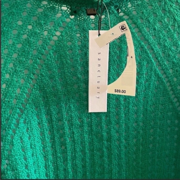 Sanctuary Hole in One Pointelle Sweater in Emerald NWT - Picture 6 of 6